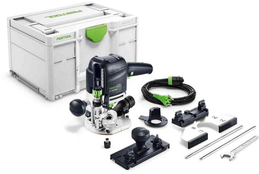 Festool Oberfräse OF 1010 REBQ-Plus (mit Spannzange, Seitenanschlag, Führungsschienen-Adapter, Spanfänger, Gabelschlüssel), im Systainer